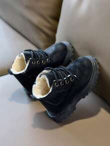 1 Pair Baby Boots, Fashion Versatile Boots For Boys And Girls, Casual Boots For Boys And Girls - Black - View 4