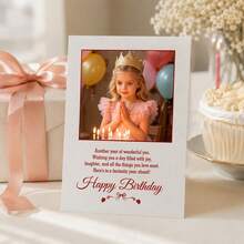 Custom Photo Greeting Card With Text, Personalized Birthday Celebration Card, Elegant Bow Frame Style, Customized Picture Keepsake, Customizable Message Card, Party Table Decor, Birthday Gift, Anniversary Gift, Holiday Greeting Card, Christmas Gifts - Style C - View 5