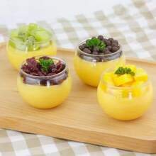 1/10/20/30/50/60/80/100pcs Clear Round Mini Dessert Cups, Spherical Transparent Cups With Excellent Clarity And Texture, Suitable For Ice Cream, Jelly, Pudding, Desserts, DIY Storage, Party Decorations, Home Gathering Creative Platter Display Container Set - Clear - View 8