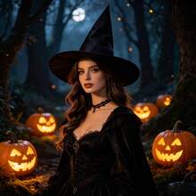 Halloween Y2K Retro Gothic Wool Knit Witch Hat, Suitable For Parties, Festivals, Can Be Used As A Gift For Friends, Unisex - A - View 7
