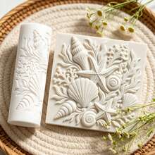 1Pc Seashell Starfish Texture Roller, Ocean Shell Pattern Clay Embossing Roller, DIY Handmade Earring Pendant Jewelry Craft Supplies - 1 Unit - View 3