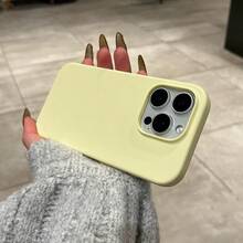 新款奢華防震親膚酒紅色手機殼，適用於 iPhone 18 Pro、17、16、15 Pro、14 Plus、13、12、11、17 Pro Max、Air、XR、XS Max、X/XS、7/8 Plus、7/8，防摔光滑保護殼，耐用設計，親膚材質，海軍藍，生日派對禮物 - 乳黃色 - 查看 4