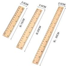 Set 3 buah Penggaris Kayu 15/20/30cm Satu Sisi Skala Ganda Perlengkapan Belajar Siswa Alat Tulis Kantor Perlengkapan Kembali ke Sekolah - A - View 8
