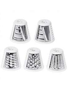 CAMRY Vegetable Shredder, Vegetable Slicer, Vegetable Grater, Multi-Function Slicer - 5 Interchangeable Attachments, Built-In Stand, Anti-Slip Feet, 150W, White - EU E Type Plug(220-240V) - View 7