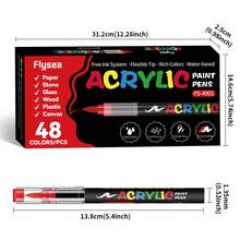 Flysea Brand Acrylic Paint Markers 288/240/168/120/72/60/48/36/24 Colors, Colorful Writing Markers For Painting, Graffiti, Journaling, Marking, Smooth Ink Flow, Comprehensive Color Classification, Stackable Colors, Strong Coverage, Felt Tip Pen Stationery Set, Suitable For Canvas, Rock Painting, Wood, Stone, Glass, Ceramic, Fabric Painting, DIY Crafts, Back To School Supplies, Perfect For Artists - Multicolor - View 8