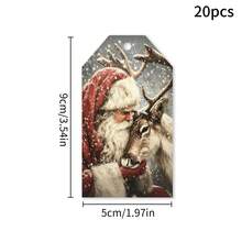 20/50pcs Paper Snow Reindeer Pattern Hanging Gift Tags, Christmas Decoration, Home Christmas Decor, Christmas Gifts, Winter Decoration, Indoor/Outdoor Decoration, Christmas Gift Wrapping Holiday Party Decor Supplies - A - View 11