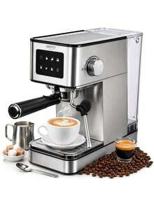 CAMRY Espresso Machine, Automatic Coffee Maker, Cappuccino Machine - 20 Bar, PID Control, Milk Frother, 7 Functions, Touch LCD Display - EU E Type Plug(220-240V) - View 4