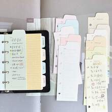 Macaron Color Divider Pages, 6-Ring Binder Planner Inner Pages, Monthly Calendar And Lined Note Paper, DIY Stationery - A - View 6