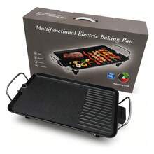 Multifunctional Electric Grill Non-Stick Indoor Griddle 110V - Black - View 6