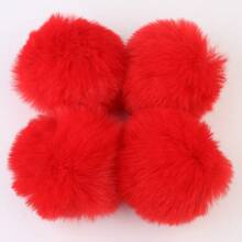 8cm Fluffy Pom Poms, Large Multi-Color Plush Balls, DIY Crafts, Wreaths, Decorative Keychains, Clothing Decoration, 4pcs/Bag - Multicolor - View 25