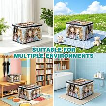 Multi-Size Multi-Pattern Cartoon Print Foldable Storage Box With Zipper Handle, Upgraded Fabric Large Capacity Organizer Bin For Wardrobe, Dorm, Underbed, Clothes, Bedding, Toys, Miscellaneous Items, Home Moving And Organization - Multi-color - View 6