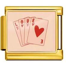 1PC Gold Tone Stainless Steel Italian Charms, Cartoon Pet Print Charms (Cat/Dog/Rabbit/Fox), Cute Animal Photo Print DIY Jewelry Supplies - Slogan Letter Module - View 9