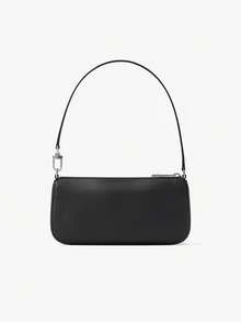 Michael Kors Women's MK Zoe Small Pebbled Shoulder Bag,Classic Retro Handbag Purse,Stylish Zip Hobo Bag For Shopping,Party - Black - View 9