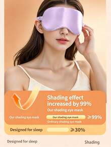1pc Soft Satin Blackout Sleep Mask, Zero Pressure Full Coverage Breathable Eye Mask, Elastic Strap Design, Portable Light-Blocking Mask, Multiple Macaron Colors Available, Travel Nap, Student Dorm, Airplane Sleep Accessory/Gift - Multicolor - View 7