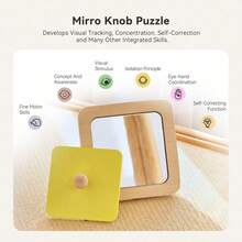 Wooden Geometric Shape Matching Puzzle - Square & Triangle Combination, Mirror Design With Handle, Children's Fine Motor Skills Training Toy, Emotional Cognition Management Game Props, Halloween, Christmas, Thanksgiving, Birthday Gift - Multicolor - View 6