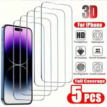 5 buah Pelindung Layar Kaca Tempered Definisi Tinggi Anti-Sidik Jari Pelindung Layar Cakupan Penuh Kompatibel dengan Seri 18 Pro Max/18 Pro/18/Ultra/Air/17/16 Plus/15/14 Plus - Clear - View 10