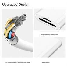 1 个双插槽 USB-C/Lightning SD/TF 读卡器适配器，便携式相机查看器 SD 卡适配器即插即用，兼容 17/16/15/14/13/12/11/XS/8/7/6/IPad/相机/运动相机 - 白色 - 查看 9