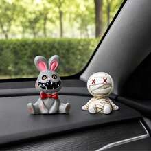 3/2PCS Car Screen Display Ornament Creative Skeleton Halloween Ghost King Car Interior Dashboard Center Console Decoration - A - View 5