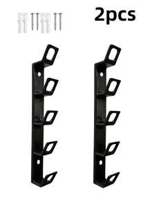 1/2pcs Hanging Hat Storage Rack, Multi-Layer Slot Hat Hooks, Fits Various Curved Brim Hats, Wall-Mounted For Closet Side, Bedroom, Entryway, Wardrobe, Practical Hat Organizer Shelf - Black - View 8