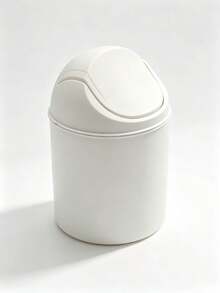 Plastic Mini Trash Can With Swing Lid, Mini Desktop Trash Can, Suitable For Office, Kitchen, Vanity, Bedroom, Bathroom - Multicolor - View 10