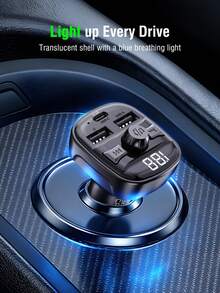 REMAX Car Bluetooth FM Transmitter, Supports Hands-Free Calling, Wireless Audio Adapter, MP3 Music Player, Supports USB Flash Drive, USB-C & USB-A Charging, Suitable For 12V-24V Vehicles With LED Display - C91 - View 5