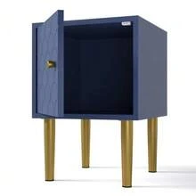 (=WF290543AAB)Nightstand, Bedside Table, End Table, Navy Blue, Sofa Table Suitable For All Beds And Bedrooms - H50/W35/D35 Cm - Navy Blue - View 6