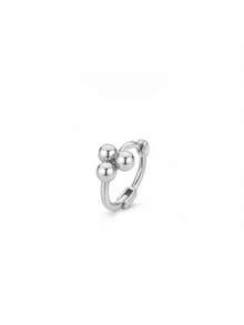 1pc 925 Sterling Silver Mini Minimalist 3-Ball Belly Button Ring, Suitable For Daily Wear, Ideal Gift For Girlfriend, Mother And Sister - Single - View 6