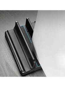 Multi‑Slot Adjustable Vertical Laptop Desk Stand, Multi‑Device Desktop Storage Organizer Holder, Anti‑Scratch Rubber Pad Space‑Saving Dock For Laptops, Tablets, Smartphones For Office Home Desktop Organization - View 10