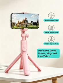 Portable Remote Control Selfie Stick Tripod All-In-One Phone Holder, Extendable Telescopic Shooting Pole, Supports Multi-Angle Rotation Adjustment, Compatible With Most Smartphones, Comes With Detachable Wireless Remote Control For Remote Photo And Video Capture, Can Be Used As A Floor Tripod When Expanded, Compact And Lightweight For Easy Storage And Carrying, Suitable For Travel, Outdoor Activities, Home Selfies, And Short Video Recording - Multicolor - View 6
