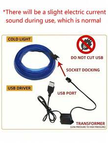 Lampu Strip LED Dingin Sepanjang 3 Meter untuk Tepi Mobil, Lampu Suasana Interior, Batang Lampu Jepit Bercahaya, Kawat Bercahaya - A - View 9