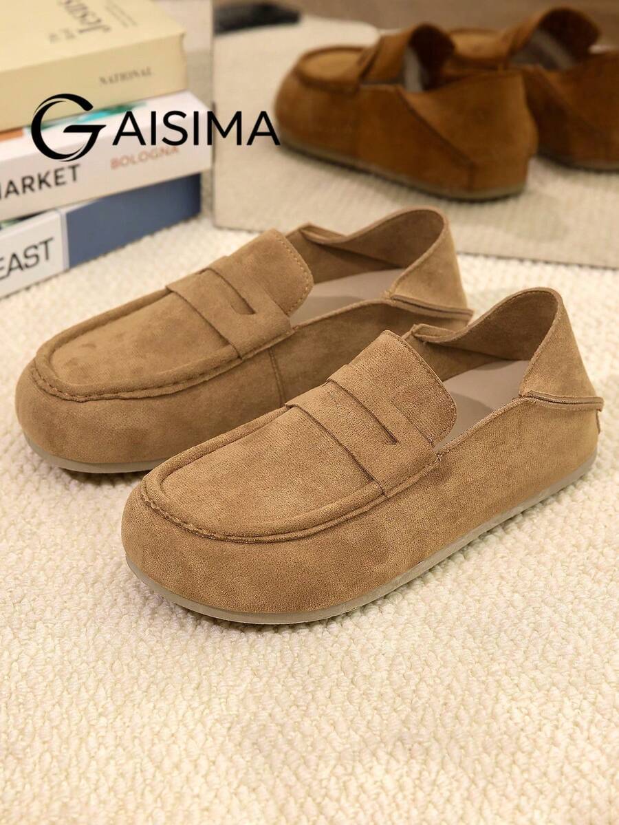 Men's Summer Height-Increasing Closed-Toe Slip-On Loafers, Thick Sole Office Couple Shoes