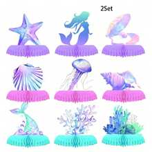 Mermaid Theme Party Decorations Ocean Mermaids Centerpieces For Tables Honeycomb Centerpiece, Sea Party Supplies For Birthday Decor - Multicolor - View 8