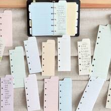 Macaron Color Divider Pages, 6-Ring Binder Planner Inner Pages, Monthly Calendar And Lined Note Paper, DIY Stationery - A - View 5