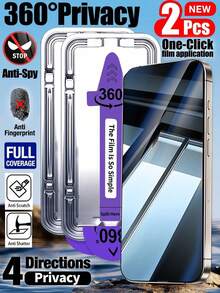 Yezodawee Anti-Peeping Frosted Privacy Screen Protector, Full Coverage Frosted Anti-Peeping Tempered Glass Screen Protector, With Privacy Protection, Anti-Drop, Anti-Scratch, Delicate Touch And Other Functions, Suitable For IPhone 18 Pro Max 17 Pro Max/17 Pro/17 Air/17/16 Pro Max/16 Plus/15 Pro Max/16E/14/13/12/11 Series - 2pcs - View 36
