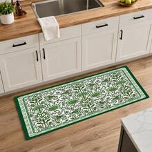 1pc Green Vintage Floral Vine Pattern Kitchen Absorbent Drying Mat, Elegant Pastoral Style, Suitable For Kitchen Countertop, Coffee Machine, Dining Table And Daily Home Decor - Multicolor - View 11