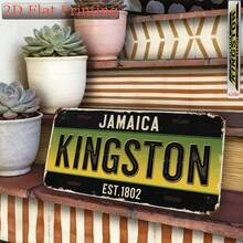 2D Flat Printed, 1pc, Vintage Plaque, Decorative Sign And Ornament, Jamaica Vintage City Sign, For Decoration Only, Industrial Style Sign, Housewarming Gift, Gift For City Lovers (Random Style) - A - View 4
