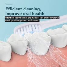 Hailicare Adult Vibrating Soft Multi-Function Electric Toothbrush, IPX67 Waterproof, Tooth Protection, 6 Speeds, Comes With 4 Brush Heads, Equipped With 2-Minute Timer And 30-Second Zone Switch Reminder, Suitable For Home Or Travel Use. - Multicolor - View 5