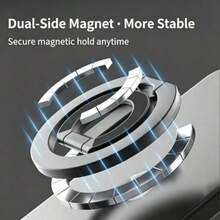 Foldable Double-Sided Magnetic Phone Stand, Suitable For Office, Gym, Treadmill, Universal Foldable Car Mount, Magnetic Smartphone Holder, Phone Ring Holder - Double-Sided Non-Slip Grip Stand, 360° Rotating Ring Mount, Compatible With IPhone 17/16/15/14/13/12 - Multicolor - View 6