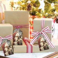 20/50pcs Paper Snow Reindeer Pattern Hanging Gift Tags, Christmas Decoration, Home Christmas Decor, Christmas Gifts, Winter Decoration, Indoor/Outdoor Decoration, Christmas Gift Wrapping Holiday Party Decor Supplies - A - View 10