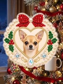 Custom DIY 3D Pearl Painting Pet Dog Photo Hanging Decor, Diamond Painting Suncatcher Home Christmas Decoration, Handmade Gift For Women - Multicolor - View 7