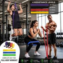 3 Different Tension Strength Resistance Bands, Training Elastic Bands Set, Home Workout Stretching Bands, Full Body Exercise Suitable For Men And Women, Gym, Home Workout And More - A - View 5