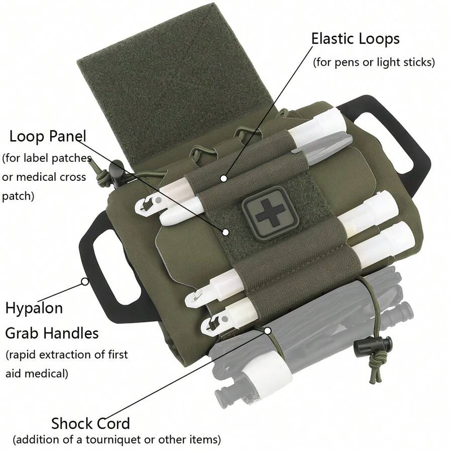 Tactical Molle First Aid Pouch Detachable Emergency Kit For Belt Vest Outdoor Survival Gear - Multicolor - View 1