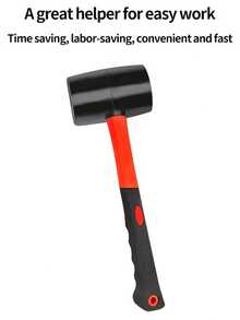 1pc Multi-Function Double-Head Rubber Mallet, High Elasticity Non-Slip Fiber Handle, Quiet Impact Without Damaging Surface, Suitable For Flooring And Tiles Multi-Purpose Tool - Lightweight - View 8