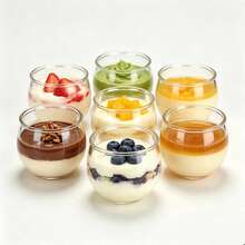 80/40/30/20/10/1pc Transparent Round Dessert Cups, Thickened Pudding Cups For Home Use, Jelly Mousse Cups, Suitable For Dessert Portioning, Party, Banquet, Afternoon Tea, Snack, Yogurt, Ice Cream Container, Gathering, Market Stall, Baking Small Container - Clear - View 4