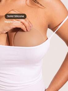 Lignisse Solid Silicone Nipple Covers Invisible Sticky Bra Push Up Strapless Backless Self-Adhesive Seamless Reusable Breast Pasties No Show Women Intimates - Multicolor - View 8