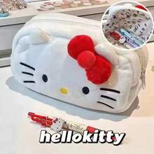 SANRIO 1PC/Plush Kitty Cat Pencil Case, High-Value Aesthetic Large Capacity Stationery Storage Pencil Box For Middle School Students, Christmas Gift, Birthday Gift, Back To School - 1 PC KT - View 1