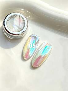 Holographic Nail Powder, Ultra-Fine Mirror Effect Aurora Pigment, Color-Changing Nail Art Powder Sunset Aurora - Multicolor - View 6