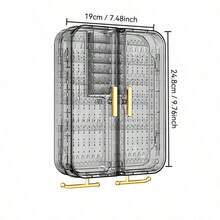Wall‑Mounted Jewelry Organizer, Transparent Dust‑Proof Jewelry Storage Case With Outer Hooks, Large Capacity Multi‑Compartment Jewelry Box For Necklaces, Earrings, Rings, Bracelets, Brooches - Multicolor - View 4