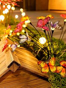 1pc Solar Powered Garden Decorative Light - Solar Firefly String Lights With Butterfly Lights - Waterproof IP65 - Outdoor Yard Path Decoration Light, Autumn Decor, Mother's Day Gift For Women, Halloween Decoration, Home Decor - Butterfly Firefly - View 6