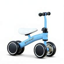 Bicicleta De Equilibrio Sin Pedales Para Niños, Triciclo Ajustable De 4 Ruedas, Correpasillos Para Aprender A Caminar Y Mantener El Equilibrio, Juguete Deportivo Para Interior Y Exterior Rojo/Blanco/Rosa/Azul - Azul - Ver 7